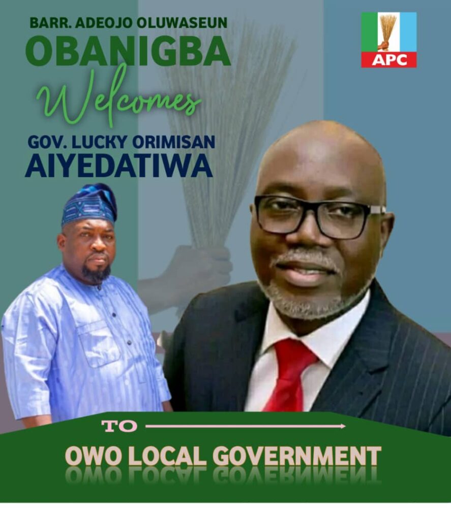 Ondo 2024: Owo APC Chieftain, Adeojo Oluwaseun welcomes Gov. Aiyedatiwa